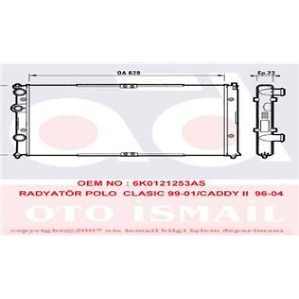 VALEO 732710 Su Radyatörü Polo Classıc 99-03 1.4I 1.4 16V 1.6 1.9 Sdı Mt Caddy II 00-03 1.4I 1.4 16V