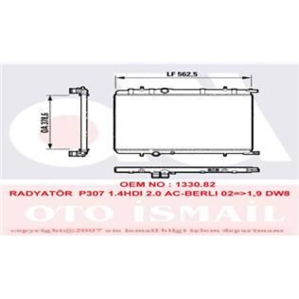 VALEO 732892 Su Radyatörü 206 307 01- Partner 2003 Yeni Model / Xsara C4 2.0 HDI 2.0 1.4