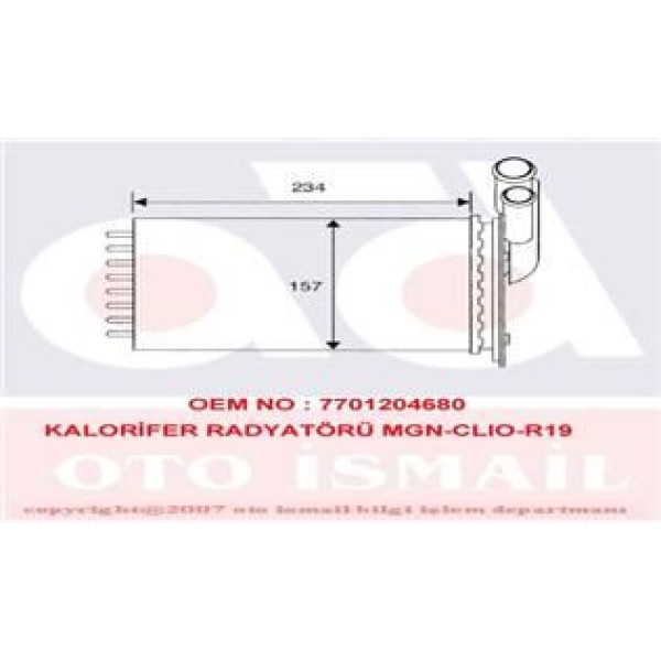 VALEO 812157 Kalorifer Radyatörü R19 CLIO I 90-98 Megane I 95- 