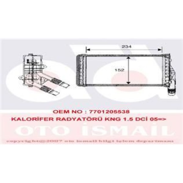 VALEO 812223 Kalorifer Radyatörü Kangoo 98- / Kubıstar 03- 