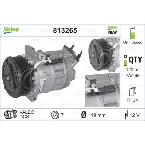 VALEO 813265 Klima Kompresörü Trafic II III Master III 1.6 DCI 2.3 DCI Latitude 2.0 DCI 11-