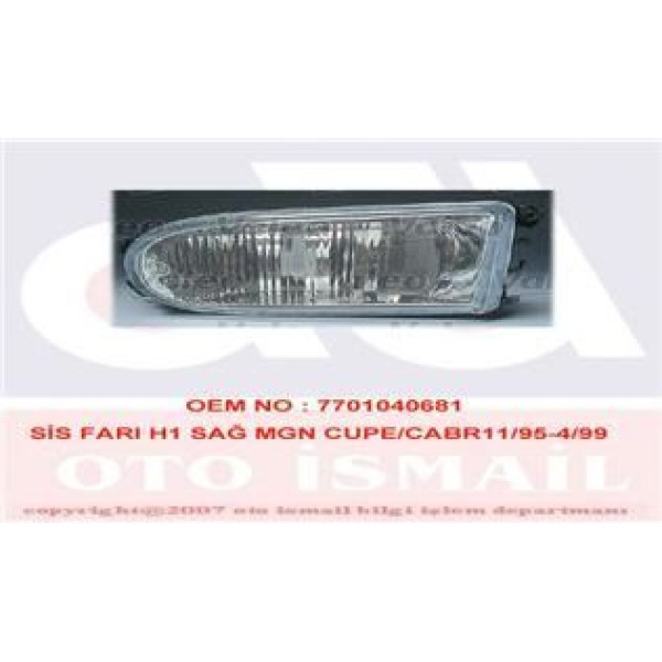 VALEO 85835 Sis Farı Sağ CLIO 96-98 Megane 96-99 Scenic 96- Yumurta Tıp
