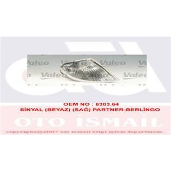 VALEO 86384 Sinyal Lambası Sağ Partner 96- / Berlingo 96-