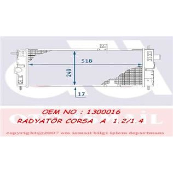 VALEO 883920 Su Radyatörü Corsa A 87-93 1.2 1.3 1.4 Mt Nac