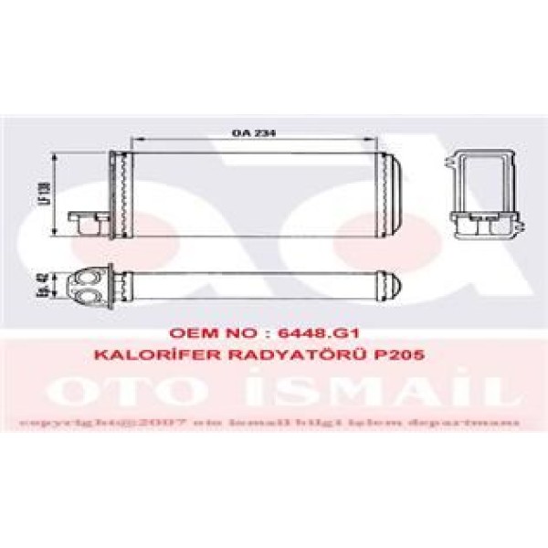 VALEO 883965 Kalorifer Radyatörü 205 309