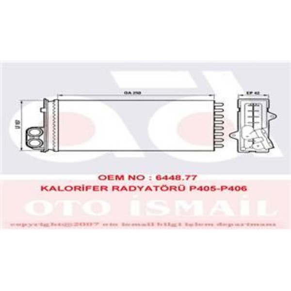 VALEO 883976 Kalorifer Radyatörü 405 87- 406 95-