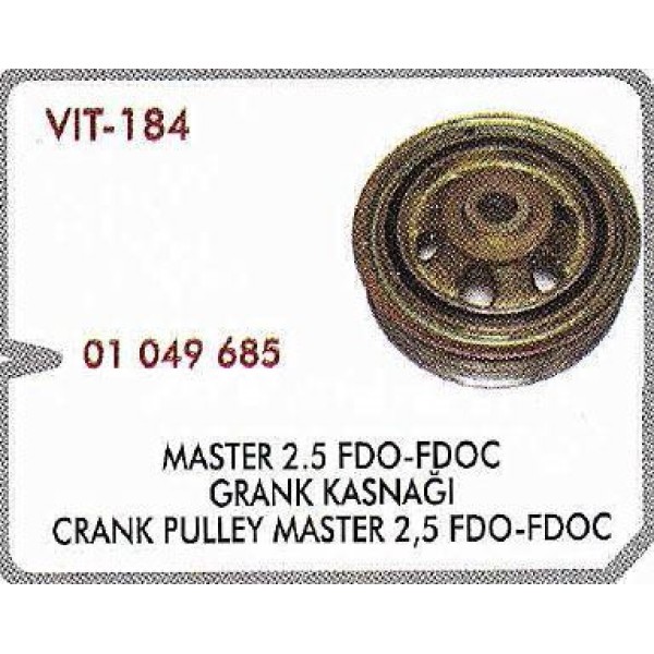 VITESSE 184 Krank Kasnağı Master / Movano 2.5D S8U 2.8Dtı S9W Nac