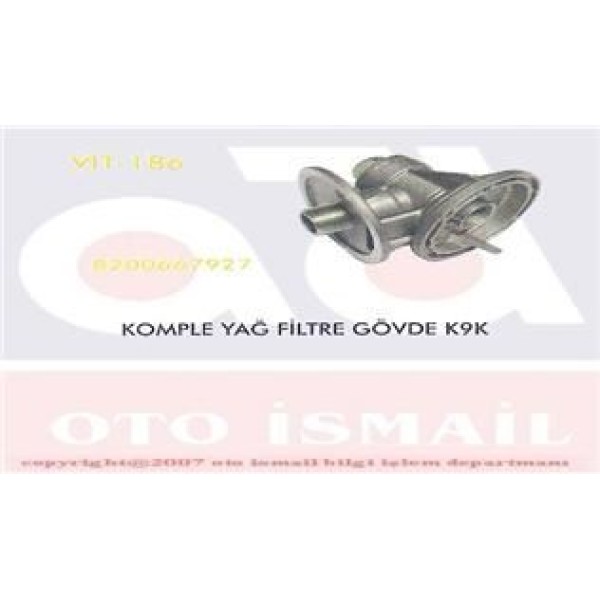 VITESSE 186 Yağ Filtre Gövdesı CLIO Kangoo Megane 1.5 DCI