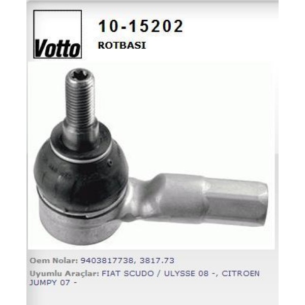 VOTTO 10-15202 Rot Başı Scudo III / 807 Expert III / C8 Jumpy III 07-
