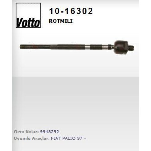 VOTTO 10-16302 Rot Mili Palio Weekend Hidrolik M14X1.5 