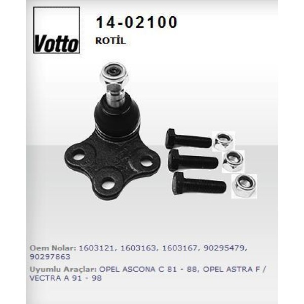 VOTTO 14-2100 Rotil Astra F 91-98 Vectra A 88-95 Ascona C 81-88