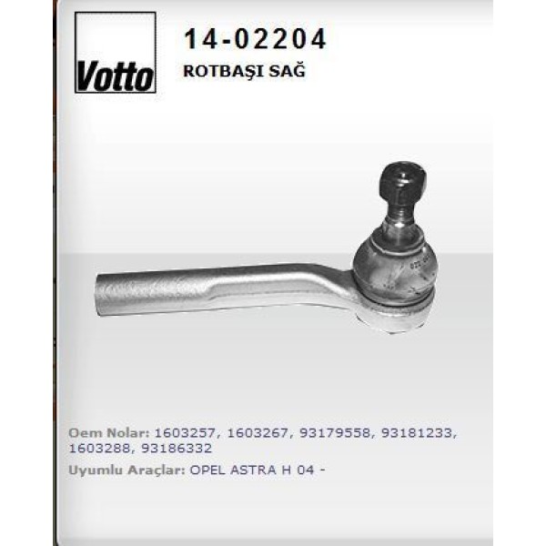 VOTTO 14-2204 Rot Başı Sağ Astra H 05- Zafira B 05- 