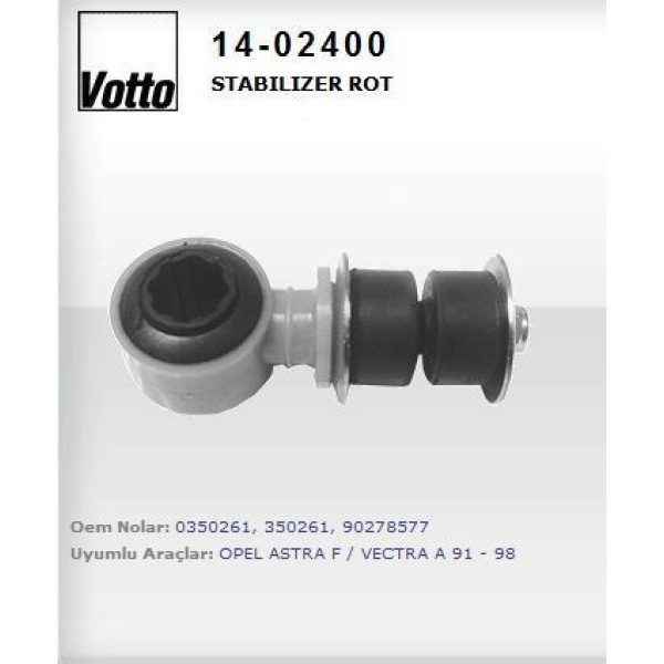 VOTTO 14-2400 Stabilizer Z Rotu Astra F 91-99 Vectra A 88-95 Calıbra 90-97 18Mm 