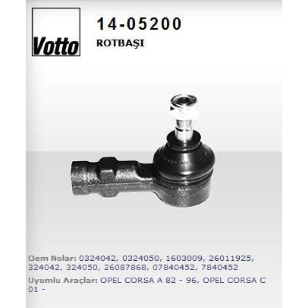 VOTTO 14-5200 Rot Başı Sağ Sol Corsa A B C 82-93 Combo C Tigra 93-96 Dısı