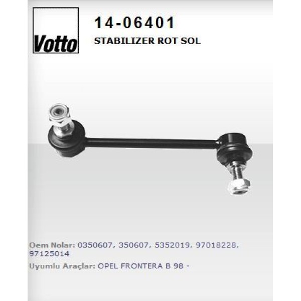 VOTTO 14-6401 Stabilizer Z Rotu Sol Frontera B 98- 