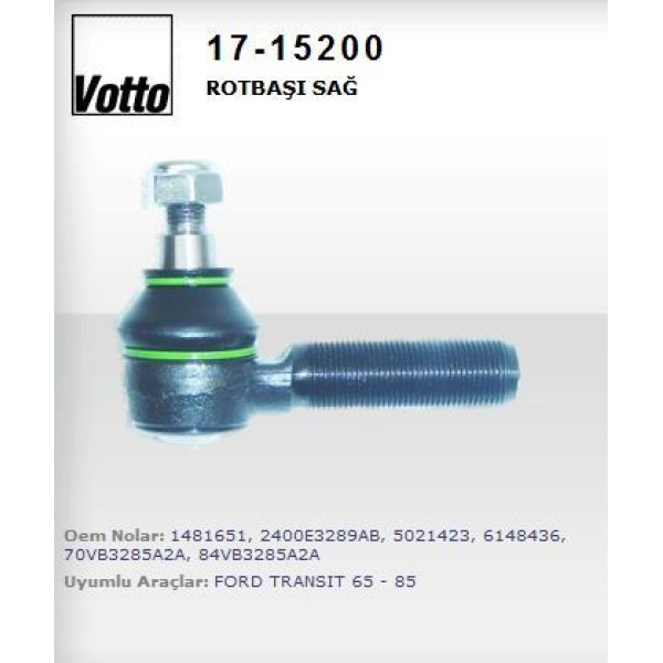 VOTTO 17-15200 Rot Başı Sağ Dıs Transit 65-86 