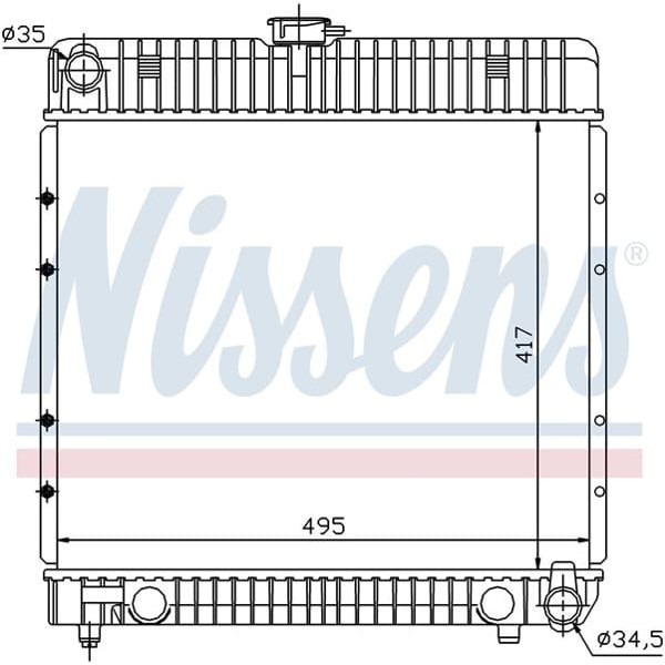 WISCO 1235010201 Su Radyatörü Brazıng Mt 415X495X32 Mm Mercedes 123 Sedan W123. S123. C123 1976-1985 