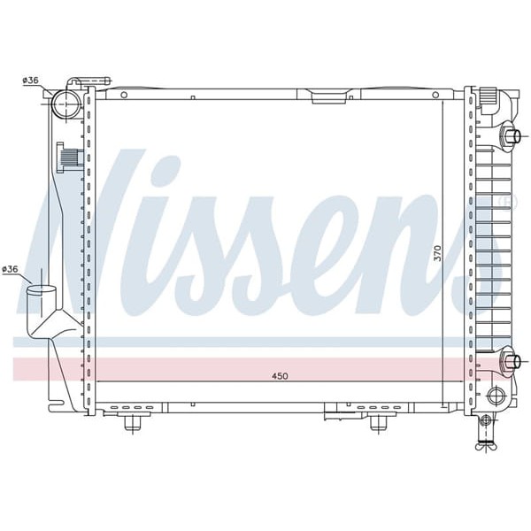 WISCO 1245001503 Su Radyatörü Brazıng Mt-At 450X368X32 Mm Mercedes W124 260E 87- 