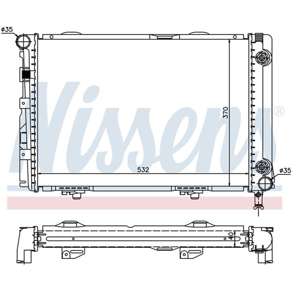 WISCO 1245002403 Su Radyatörü Brazıng At 532X368X32 Mm Mercedes E200D. 200D. 250D 84-