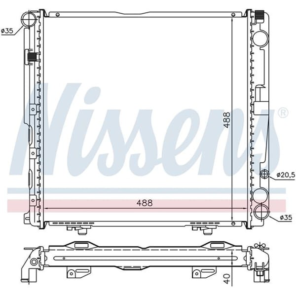 WISCO 1245006203 Su Radyatörü Brazıng Mt 490X488X32 Mm Mercedes W124 E200 93- 