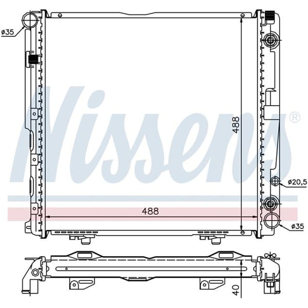 WISCO 1245006303 Su Radyatörü Brazıng At 488X488X32 Mm Mercedes W124 E200 93- 