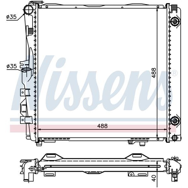 WISCO 1265004103 Su Radyatörü Brazıng At 486X488X32 Mm Mercedes 126 260. 300E 85- 