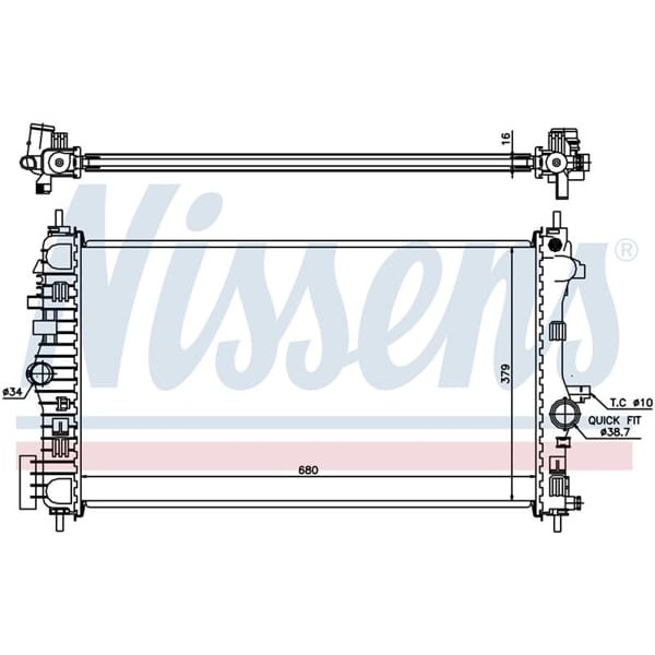 WISCO 1300292 Su Radyatörü Brazıng Mt 680X378X26 Mm Opel Insignia 1.6. 1.6T A16Xer. A16Let