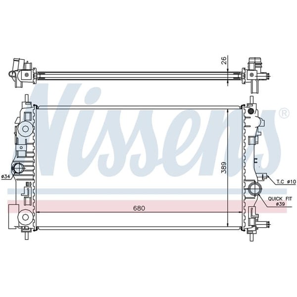 WISCO 1300326 Su Radyatörü Brazıng Mt 680X388 Mm Opel Insignia 1.4T / Ac- 09-17
