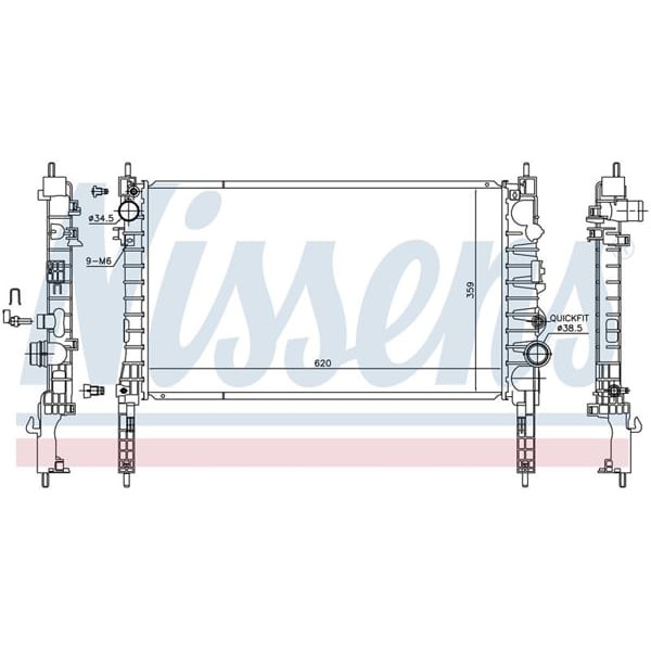WISCO 1300345 Su Radyatörü Brazıng Mt 620X359X26 Mm Opel.Chevrolet Mokka Trax 1.4T Mt 13-