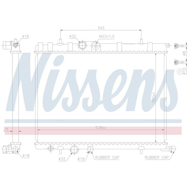 WISCO 1330.74 Su Radyatörü Brazıng Mt 380X538X26 Mm Peugeot. Citroen 307. 206. Xsara 1.4. 1.4HDI.1.6