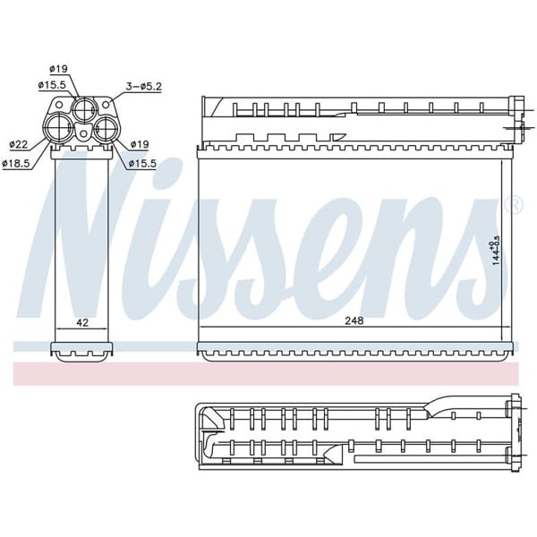 WISCO 1393212 Kalorifer Radyatörü Brazıng Mt-At 144X248X42 Mm Bmw E36 316 318 325 328 I 90 -