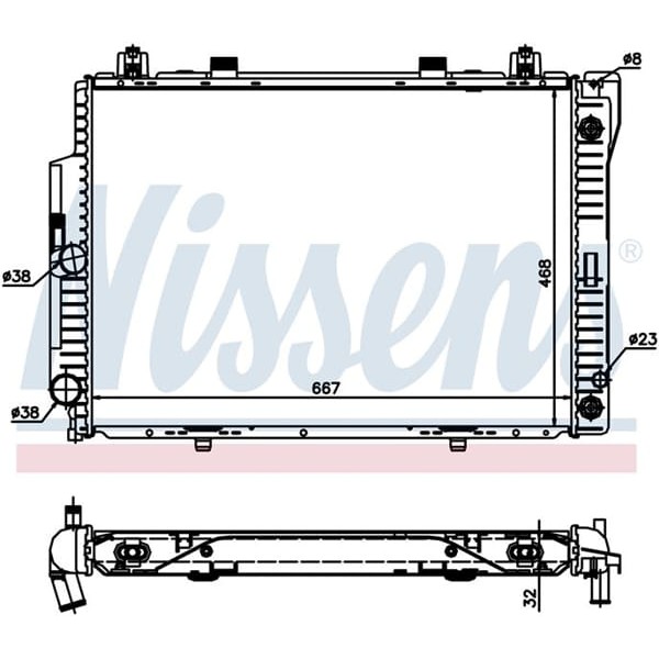 WISCO 1405000403 Su Radyatörü Brazıng Mt-At 665X468X32 Mm Mercedes W140 300E 91- 
