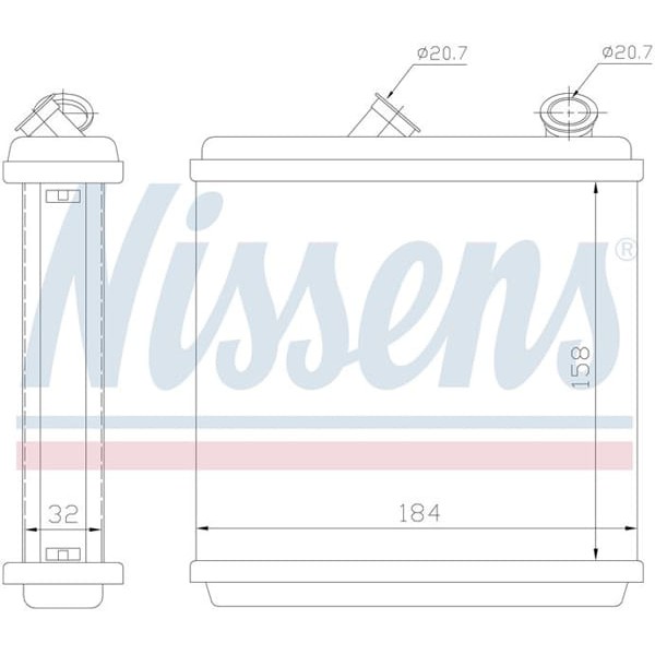 WISCO 1618004 Kalorifer Radyatörü Brazıng Mt-At 182X188 Mm Opel Astra F 1.4 1.6 I Calıbra A 2.0 I 16 