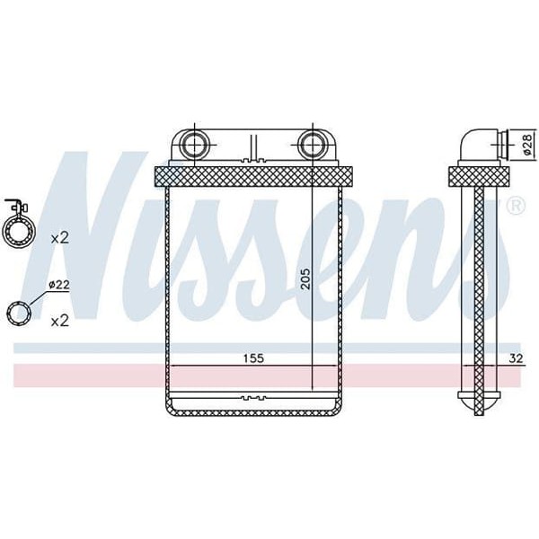 WISCO 1618297 Kalorifer Radyatörü Brazıng Mt-At 205X155 Mm Opel Astra J 1.3 Cdtı 1.4 Lpg 1.6 Cdtı 1. 