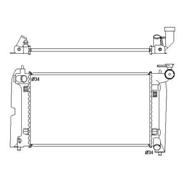 WISCO 16400-0D200 Su Radyatörü Brazıng Mt 373X600X16 Mm Toyota Corolla 1.4. 1.6 Wtı 01- Gecmelı 