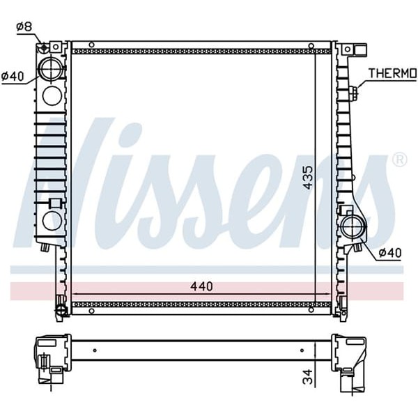 WISCO 1719259 Su Radyatörü Brazıng Mt 440X438X32 Mm Bmw 3 Serisi E30 3.20I. 3.25I M20 82-93