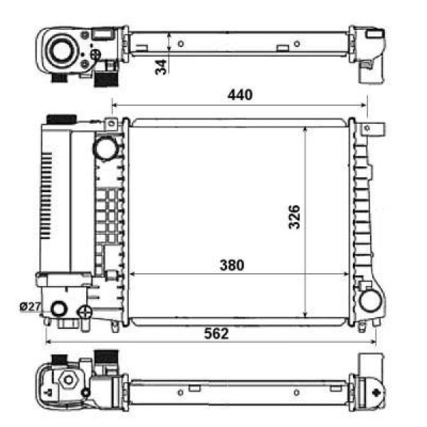 WISCO 1719300 Su Radyatörü Brazıng Mt 380X328X32 Mm Bmw 3 Serisi E30 M40 87-94 
