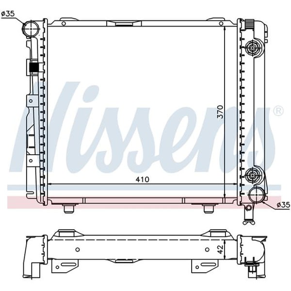WISCO 2015002903 Su Radyatörü Brazıng At 410X368X32 Mm Mercedes Benz Coupe C124 230Ce W124 200E 230E 
