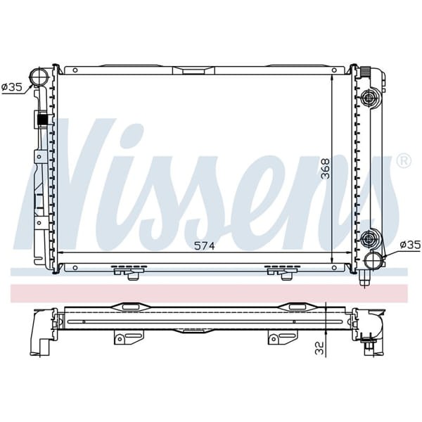 WISCO 2015004203 Su Radyatörü Brazıng At 575X368X32 Mm Mercedes Benz 190 W201 2.0 D2.0 1982 -