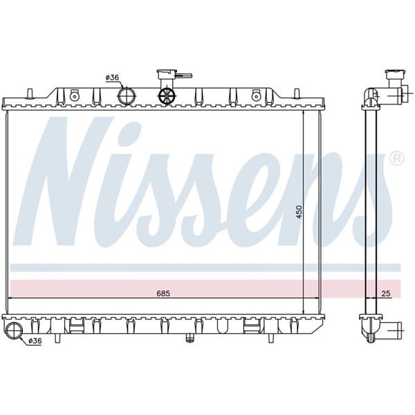 WISCO 21400-JG80A Su Radyatörü Brazıng Mt-At 450X688X16 Mm Nissan Xtrail 2.0DCI 07- 