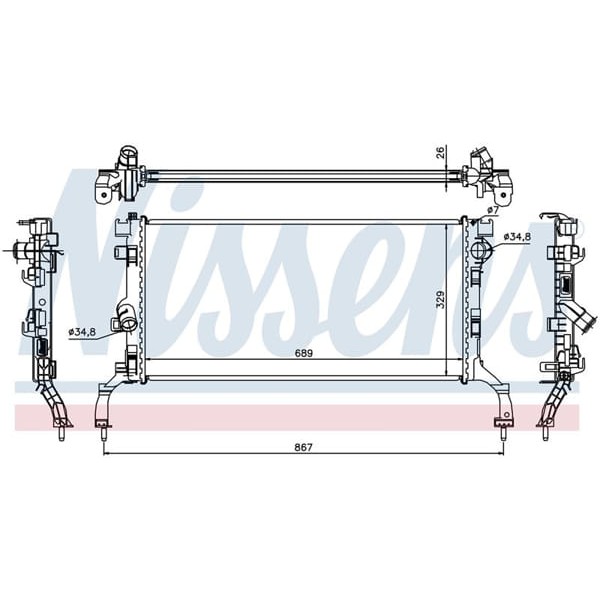 WISCO 21410-0004R Su Radyatörü Brazıng Mt 689X328X26 Mm Renault Laguna III. Latitude 1.6 1.5 DCI 