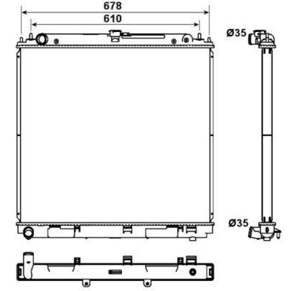 WISCO 21410-EB31A Su Radyatörü Brazıng At 600X685X32 Mm Nissan Np300 Navara D40. Pathfınder3 R51 2.5 