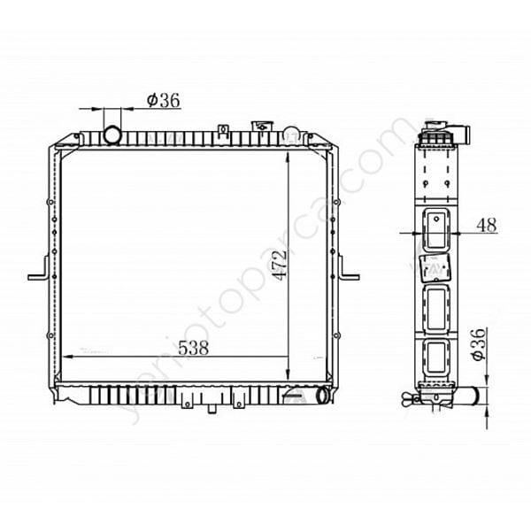 WISCO 25310-4E400 Su Radyatörü Brazıng Mt 470X528X32 Mm Kia Bongo 2.5Tcı 05- 