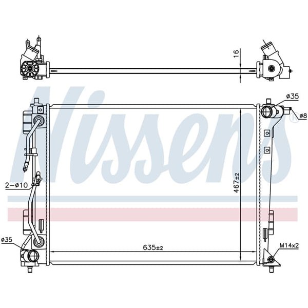 WISCO 25310-D7600 Su Radyatörü Brazıng At 640X468X16 Mm Hyundai Tucson. Kia Sportage 1.6 Gdı-1.6 T-G 