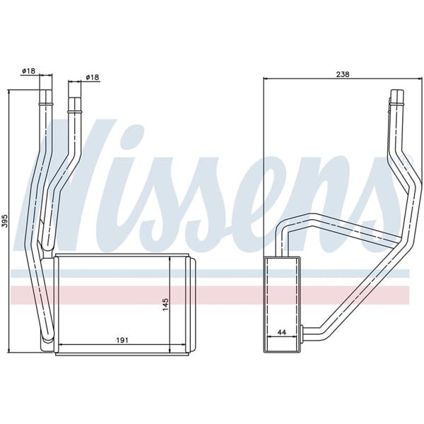 WISCO 2S6H18B539AB Kalorifer Radyatörü Brazıng Mt-At 145X191 Mm Ford Fiesta 5 1.25 16V 1.4 1.6 TDCI 