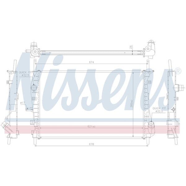 WISCO 2S718005AC Su Radyatörü Brazıng Mt At 620X378X26 Mm Ford Mondeo 2.0TDCI 00- 