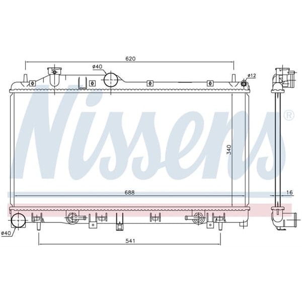 WISCO 45111-AG020 Su Radyatörü Brazıng At 340X706X16 Mm Subaru Legacy 2.0. Impreza 06- 