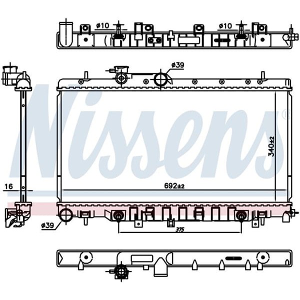 WISCO 45111-FE050 Su Radyatörü Brazıng Mt-At 340X686X16 Mm Subaru Impreza 1.6I. 2.0I 01-. Legacy 98-