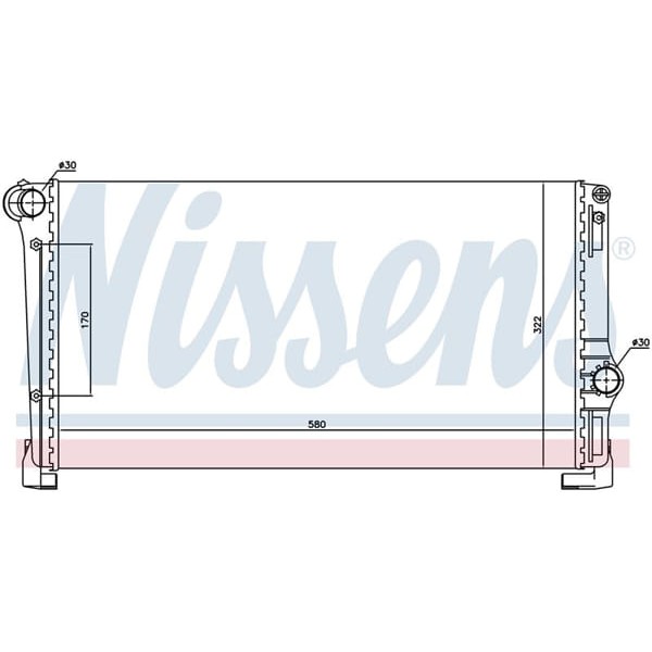 WISCO 51708005 Su Radyatörü Brazıng Mt 580X308X26 Mm Fiat Punto. Idea 1.3 Multıjet Jtd 03- 