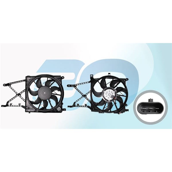 WISCO 6341171 Fan Motoru Davlumbazlı (390 Mm-3 Fıs-7 Kanat) Opel Astra H Zafira 1.4 1.6 1.8 Z14Xep Z